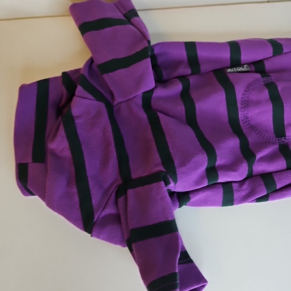 🎁 Purple and Black Striped Puppy Cloth Costume - Picture 6 of 9